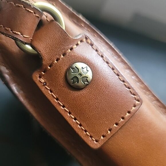 Patricia Nash Leather w/Bright Wooden Bead Front- Top Zip Crossbody Bag/Purse - Picture 5 of 15